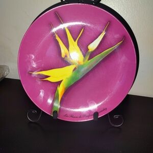 Vintage Givenchy Parfums Purple Floral Plate 8"